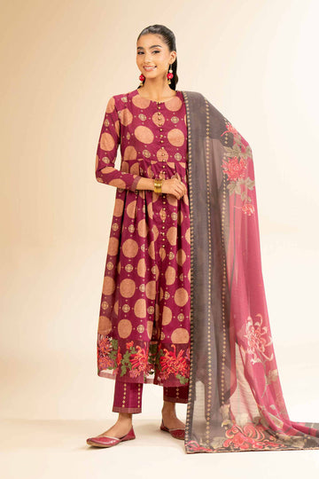 Nishat Linen 3 Piece - Printed Embroidered Suit - 42501315 Online Shopping